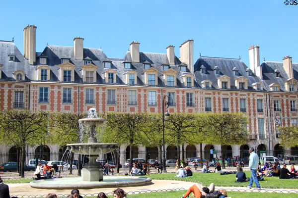 Place des Vosges fountain (1825) by Cortot. Paris, France.