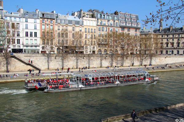 Residential buildings on west end of Île de la Cité. Paris, France.