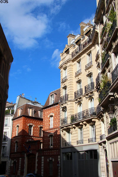 Residential street on Île St Louis. Paris, France.