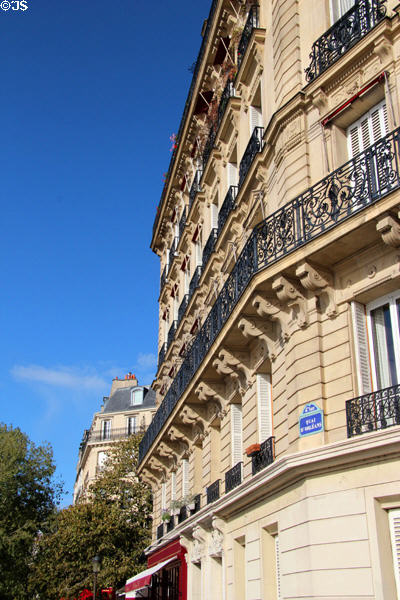 Residential building on Quai d'Orléans of Île St Louis. Paris, France.