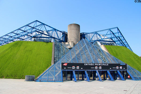Main entrance of Palais Omnisports de Paris-Bercy. Paris, France.