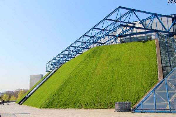 Modern architecture of Palais Omnisports de Paris-Bercy. Paris, France.