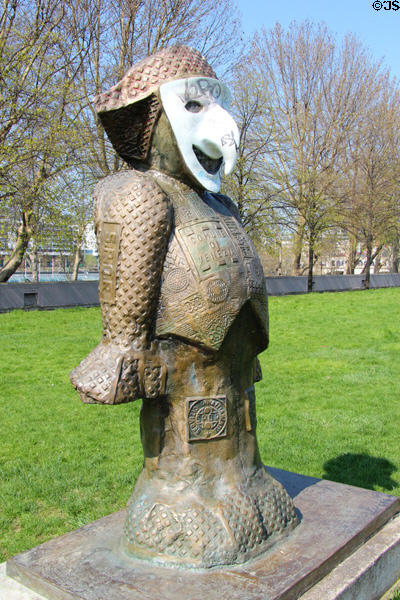 Italy statue from Children of the World sculpture series by Rachid Khimoune in Parc Bercy. Paris, France.