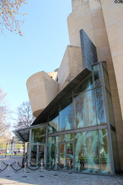 Front windows at Gehry's Cinémathèque Française. Paris, France.