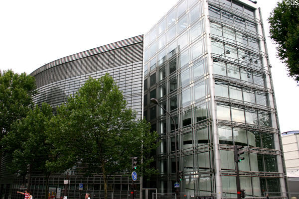 Curve & corner angle facades at Arab World Institute building. Paris, France.