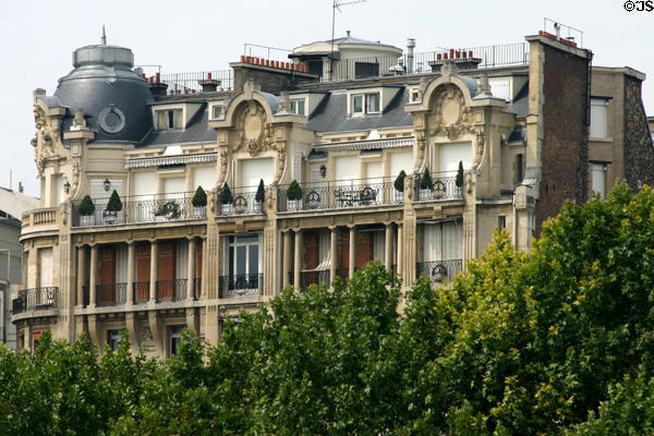 Residence overlooking Seine near Eiffel Tower. Paris, France.