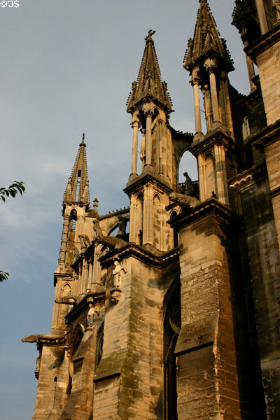 Flying buttresses of Cathedral. Reims, France.