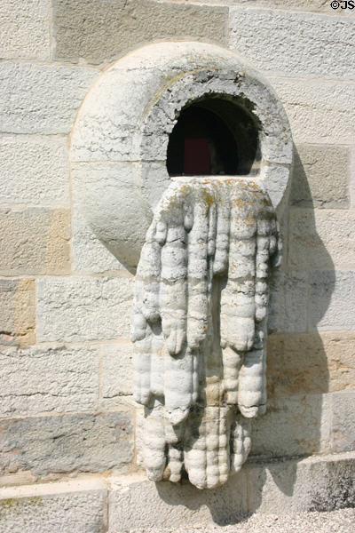 Window frame carved in shape of solidified salt at Saline Royale. Arc-et-Senans, France.