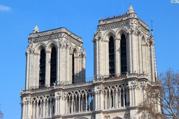 Towers of Notre Dame Cathedral. Paris, France.