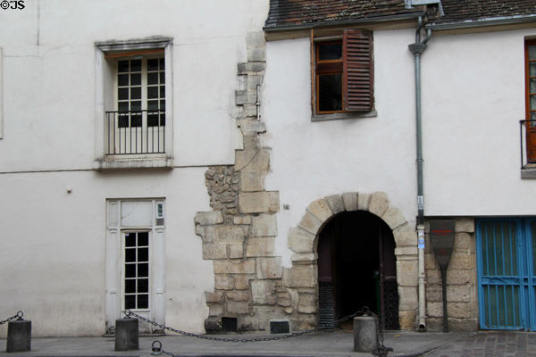 Ancient streetscape of Rue Saint-Julien le Pauvre in Latin Quarter. Paris, France.