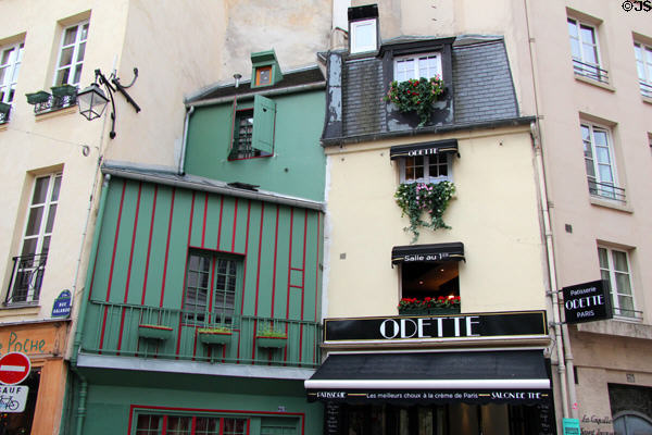 Ancient buildings of Rue Galande in Latin Quarter. Paris, France.
