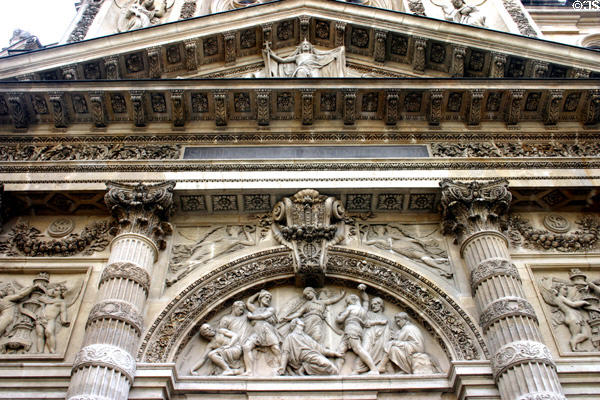 Stoning of Saint Stephen frieze (1863) by Gabriel Jules Thomas on St-Étienne-du-Mont church. Paris, France.
