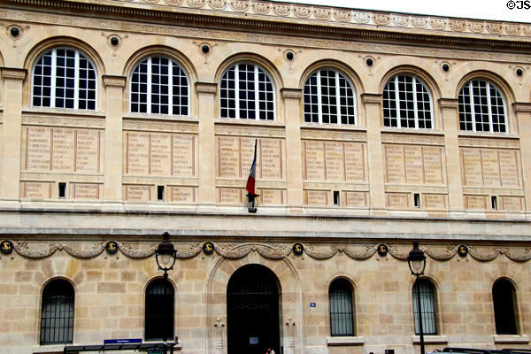 Library of Ste-Genevieve with engraved names of authors, poets & historical figures on Place du Panthéon. Paris, France.