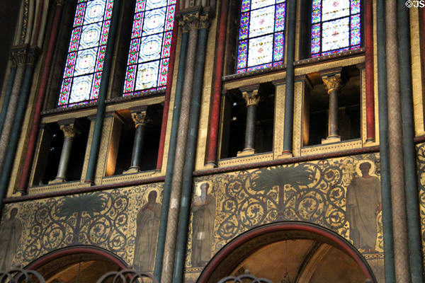 Paintings of disciples over aisles at St-Germain-des-Prés. Paris, France.
