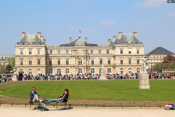 Luxembourg Palace created by Marie de' Medici modeled on Pitti Palace in her native Florence. Paris, France.