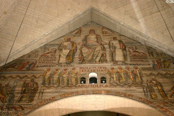 Mural of Christ with Evangelists in St Pierre de Chaillot. Paris, France.