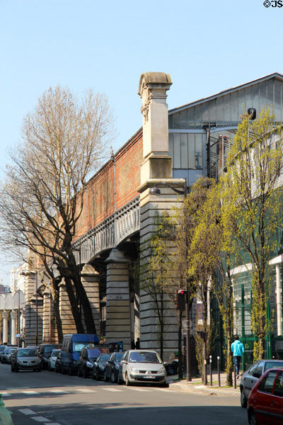 Quai de la Gare elevated metro station. Paris, France.