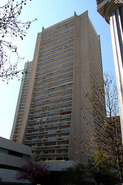 Modern highrise on Boulevard Vincent Auriol. Paris, France.