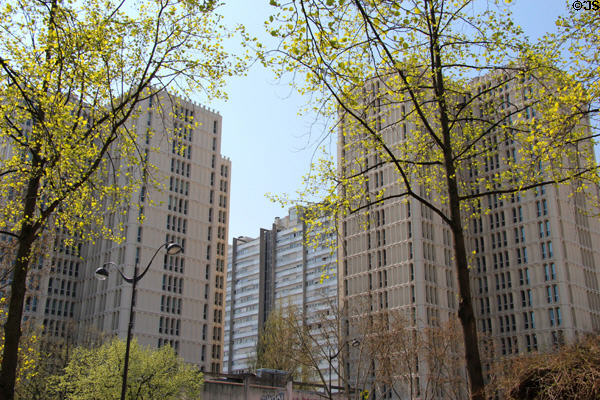 Residential highrises on Place d'Italie. Paris, France.