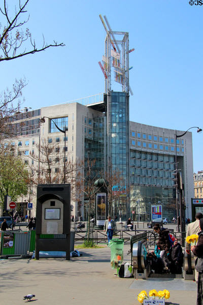 Place d'Italie dominated by tower of shopping center. Paris, France.