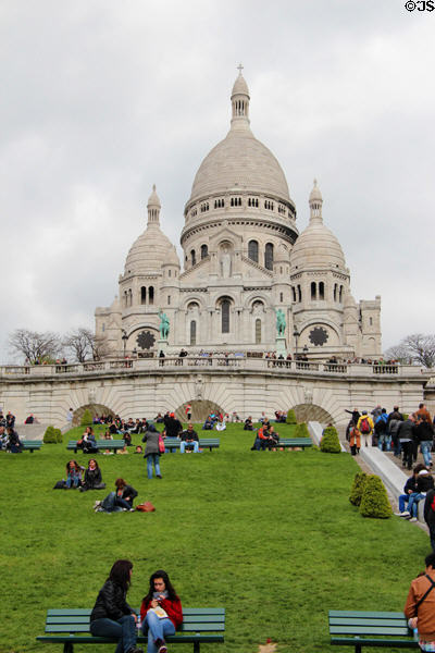 Basilica of Sacred Heart of Paris (1914) on Montmartre. Paris, France. Architect: Paul Abadie.