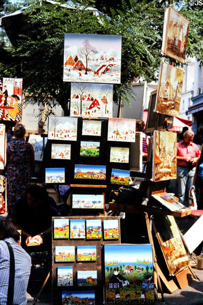 Place du Tertre art market at Montmartre. Paris, France.