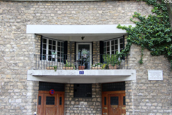Details of Tristan Tzara house (1926) by Austrian architect Adolf Loos on Montmartre. Paris, France.