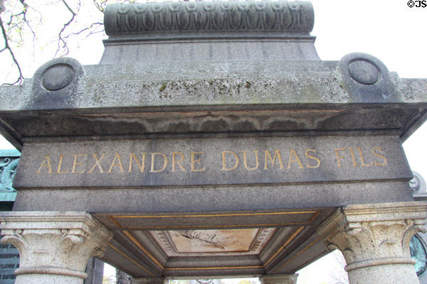 Tomb of Alexandre Dumas Fils (1824-95) at Montmartre Cemetery. Paris, France.