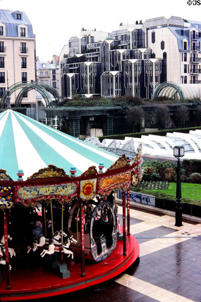 Historic view of Forum des Halles shopping center between 1970 & 2010. Paris, France.