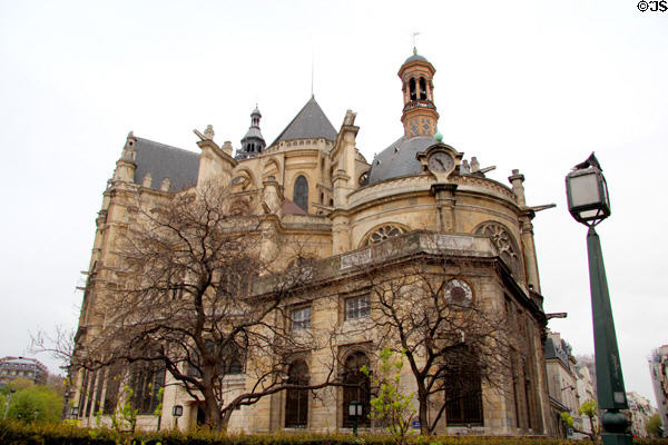 Apse facade of St Eustache Les Halles. Paris, France.