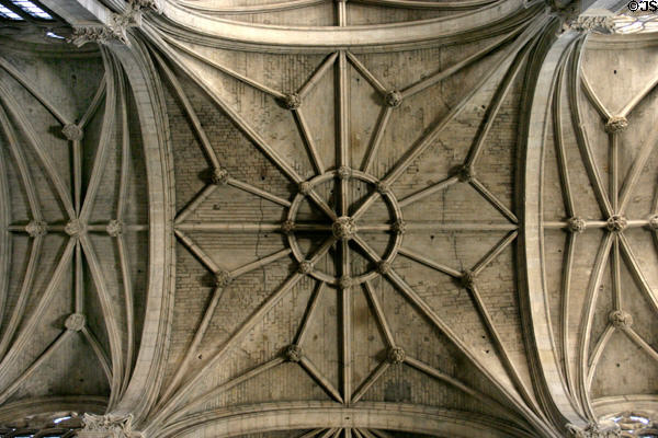 Ceiling arches at St Eustache Les Halles. Paris, France.