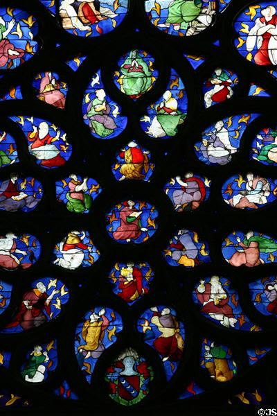 Rose stained glass window at Saint-Germain-l'Auxerrois. Paris, France.
