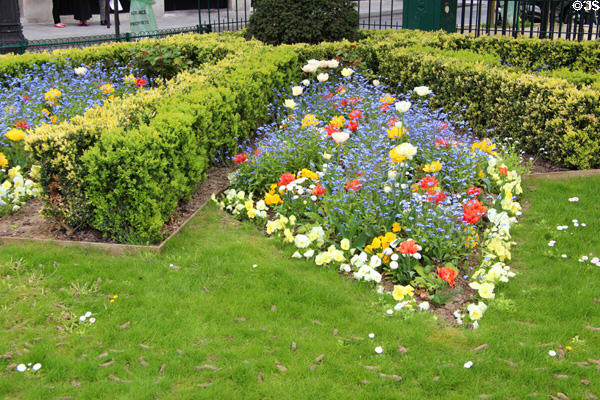 Flower garden at Saint-Germain-l'Auxerrois. Paris, France.