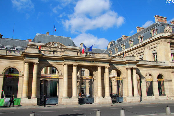 Conseil d'État entrance arches of Palais Royale. Paris, France.