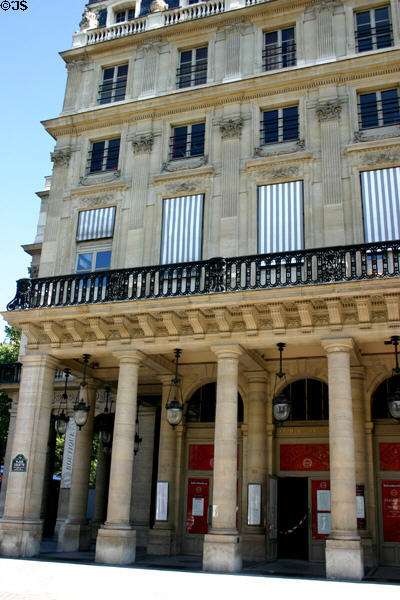 Facade details of Comedie Français. Paris, France.