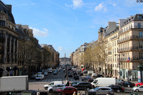 Place de la Concorde & rue Royale seen from Église de la Madeleine. Paris, France.