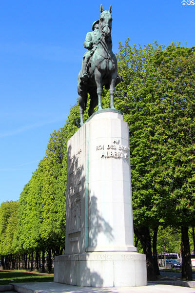 King Albert I of Belgium on his horse (1930s) by Armand Martial honors Albert's role for refusing Germany to pass through Belgium to invade France in WWI near Place de la Concorde. Paris, France.