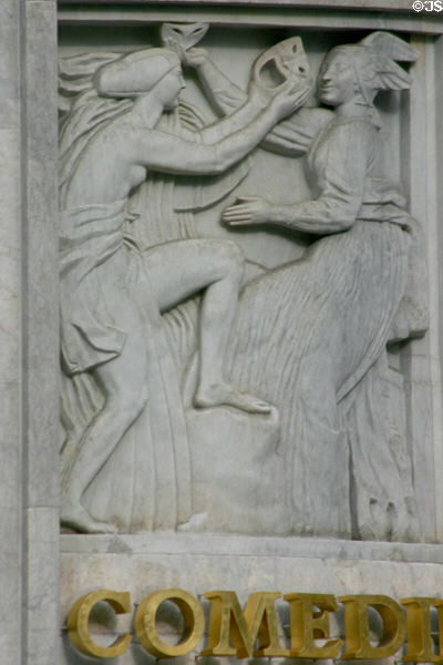Art Deco frieze at Théatre du Champs Élysées. Paris, France.