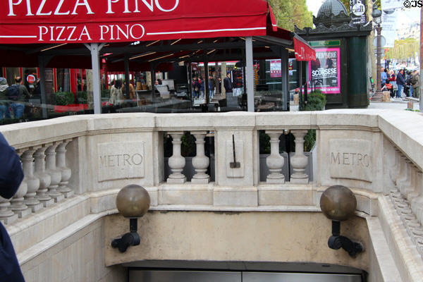 Metro entrance on Champs Elysees. Paris, France.