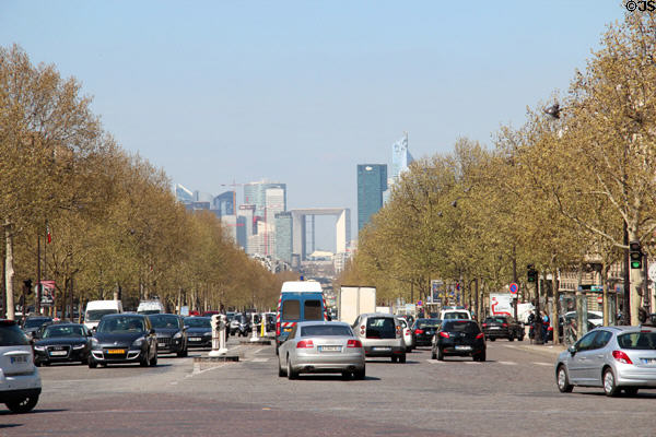 La Defense development seen from Arc du Triomphe. Paris, France.