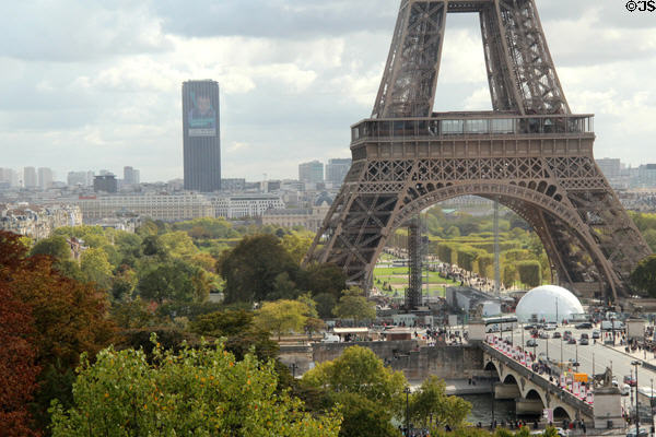Eiffel Tower & Montparnasse Tower (1969) (60 floors). Paris, France.