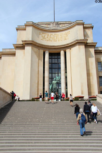 Steps up to Palais de Chaillot. Paris, France.