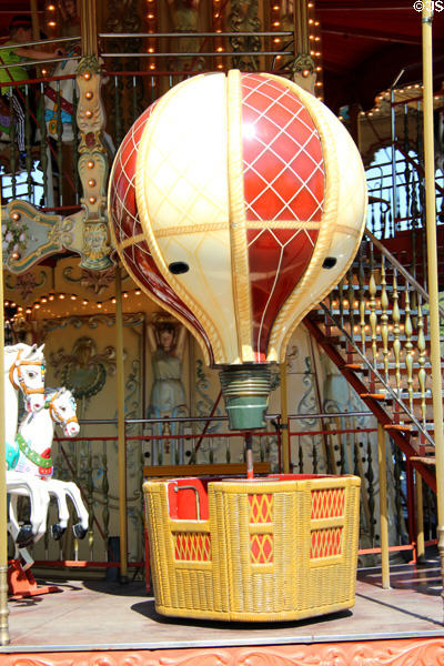 Hot air balloon seat on Trocadero Carrousel. Paris, France.