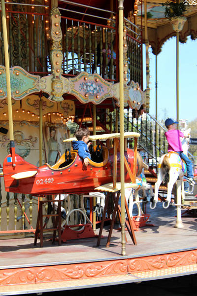 Biplane feature on Trocadero Carrousel. Paris, France.