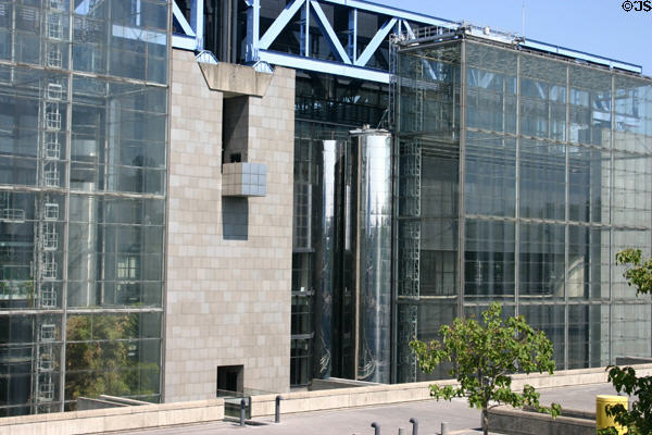 Facade of City of Science and Industry at Parc de la Villette. Paris, France.