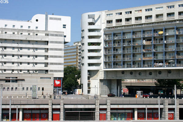 Hotel & residential high-rises north of City of Science at Parc de la Villette. Paris, France.