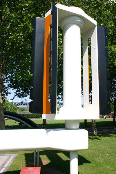 Pedal of Buried Bicycle sculpture (1990) by Claes Oldenburg at Parc de la Villette. Paris, France.