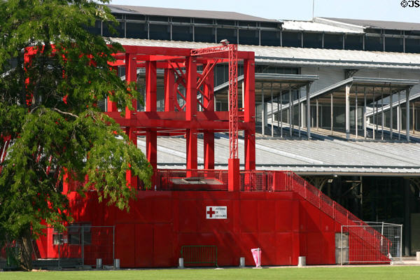 Modern structure at Parc de la Villette. Paris, France.