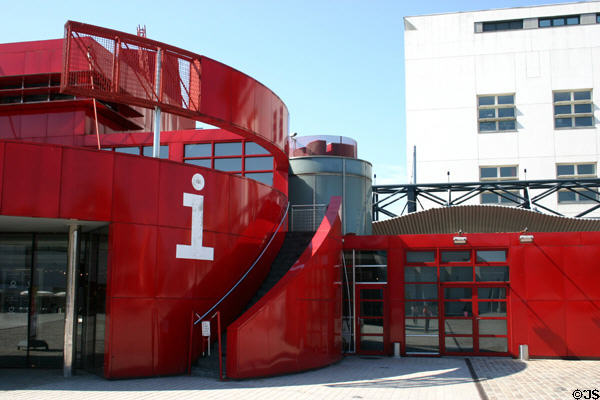 Box office for Great Hall at Parc de la Villette. Paris, France.