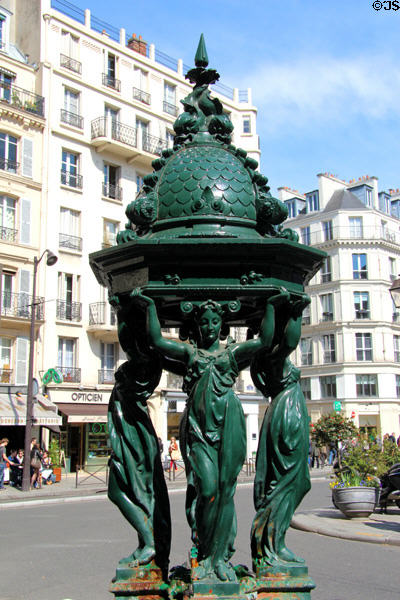 Paris Wallace drinking water fountain, one of 66 installed which became a symbol of the city. Paris, France.